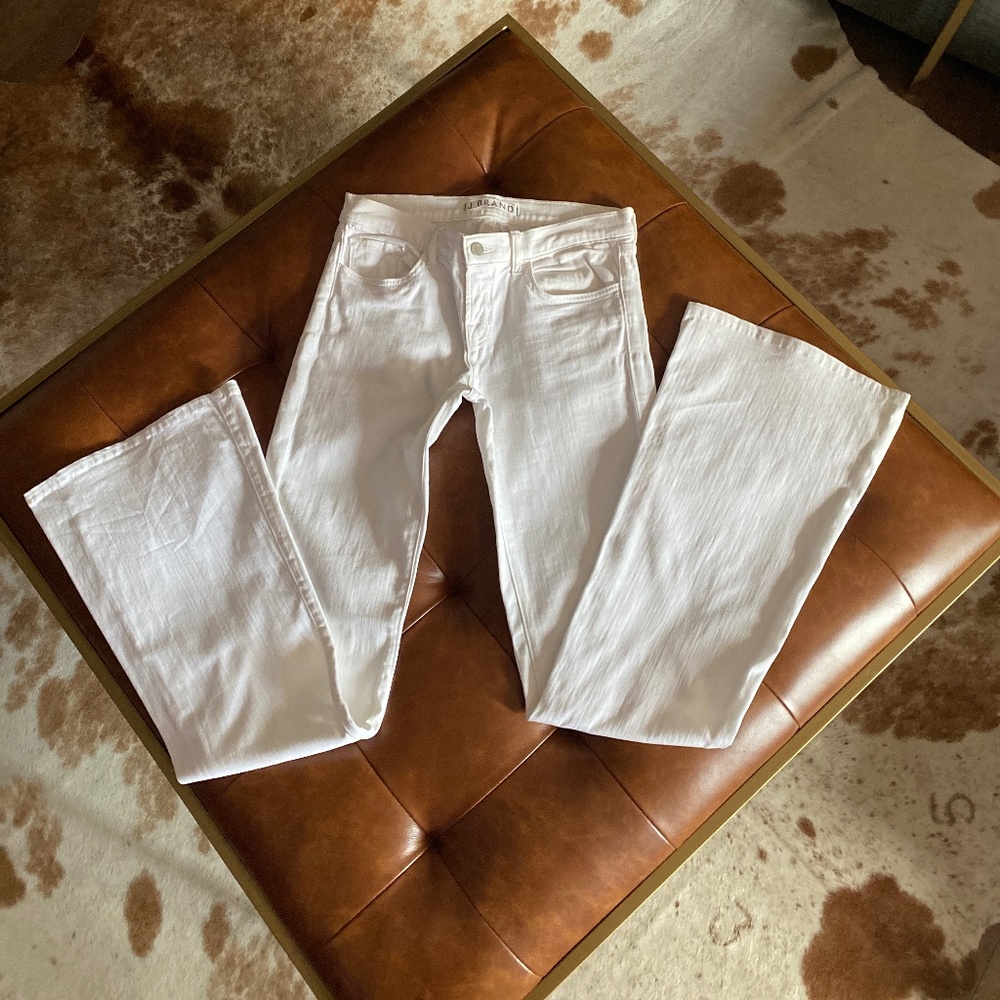 J Brand White Bell Bottom Jeans